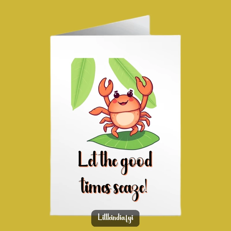 Free Printable Crab Birthday Card: Dancing Flamboyantly Download