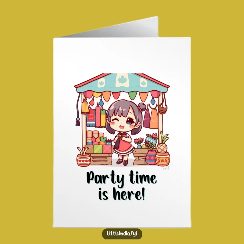 Free Printable Birthday Card: Market Decorator, Colorful Fun, Downloadable Gift