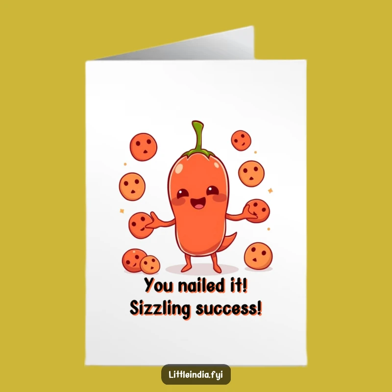 Free Printable Chili Pepper Congrats Card: Juggling Idlis Humor Download