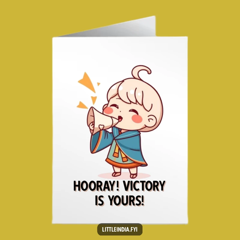 Free Printable Congrats Card: Conch Shell Cheering Character, Hilarious Downloadable Gift