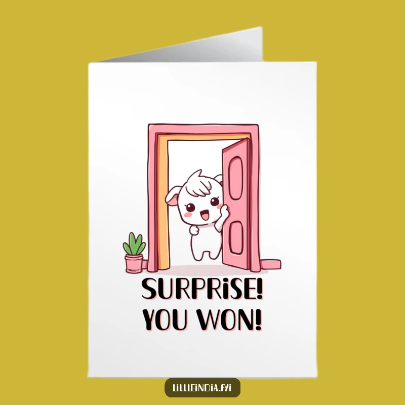 Free Printable Congrats Card: Curious Peek Funny Downloadable Greeting for New Adventures