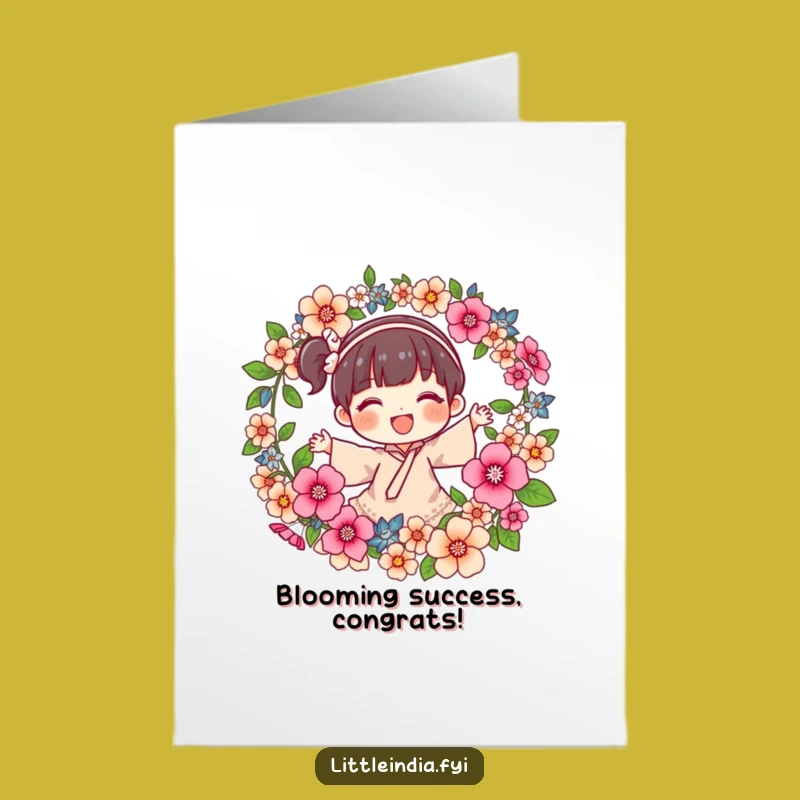 Free Printable Congrats Card: Joyful Flower Spinner, Blooming Funny Downloadable Gift