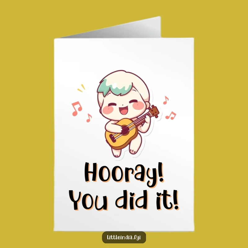 Free Printable Congrats Card: Musical Character, Success Melody, Downloadable Gift