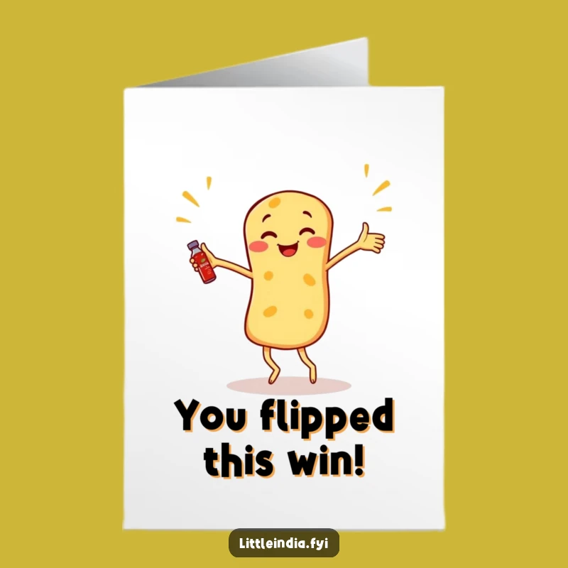 Free Printable Congrats Card: Roti Canai Sambal Juggling Funny Downloadable Gift