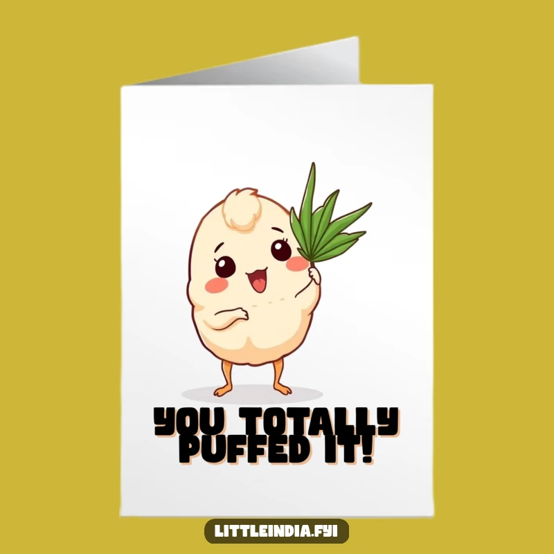 Free Printable Congrats Card: Tropical Curry Puff Funny Downloadable Gift