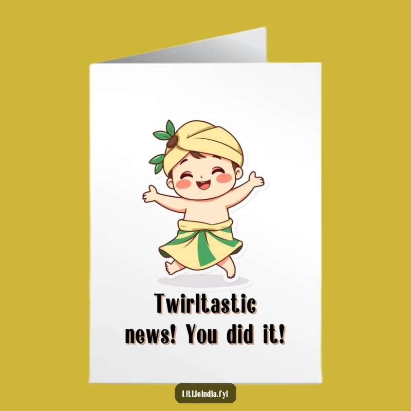 Free Printable Funny Congrats Card: Sarong Twirl Character DIY Download