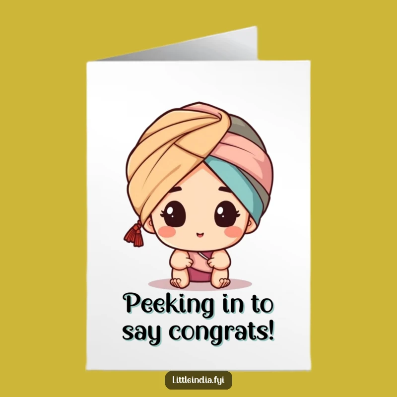 Free Printable Congrats Card: Turban Character Checks Out Success