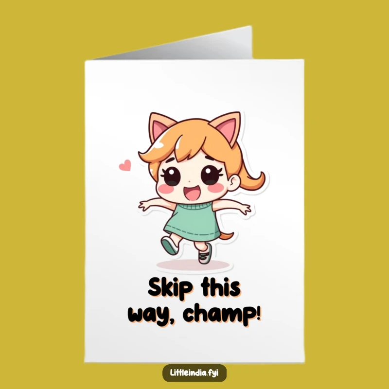 Free Printable Congrats Card: Energetic Skier, Playful Joy, Downloadable Celebration