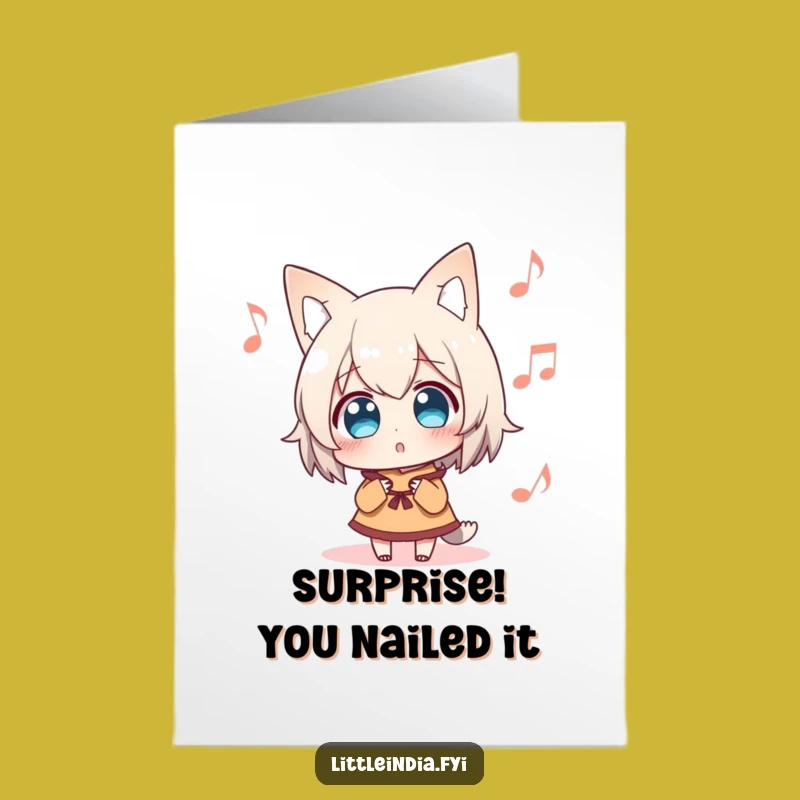 Free Printable Congrats Card: Surprised Listener, Musical Funny Downloadable Gift