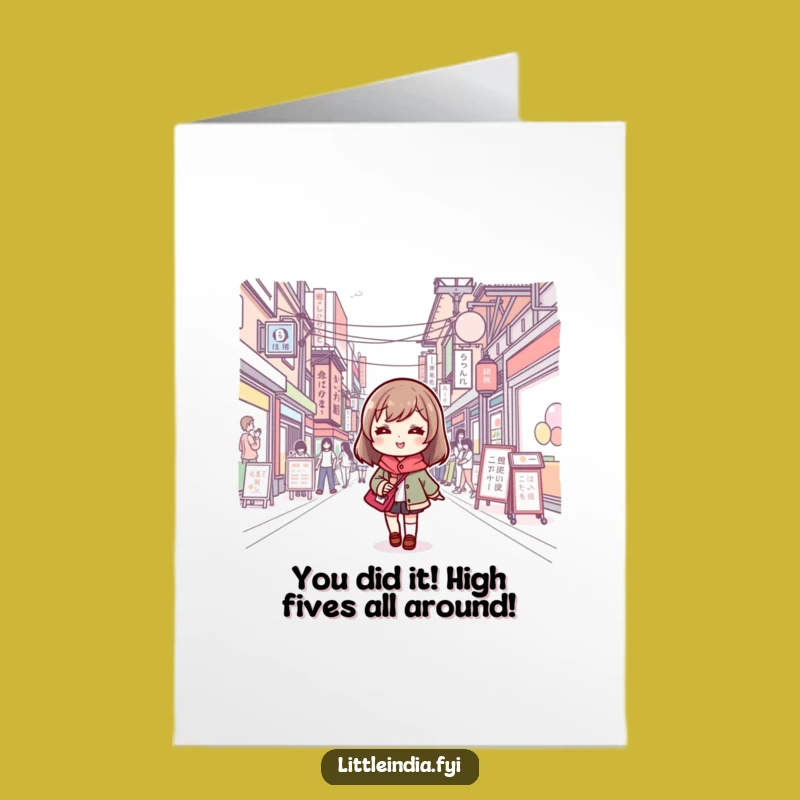 Free Printable Congrats Card: Cute Street Walker Fun Downloadable Gift