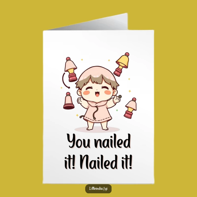 Free Printable Funny Congrats Card: Juggling Lamps Character DIY Downloadable