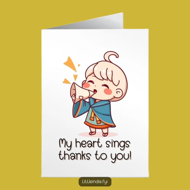 Free Printable Thank You Card: Conch Shell Cheering Character, Funny Downloadable Gift