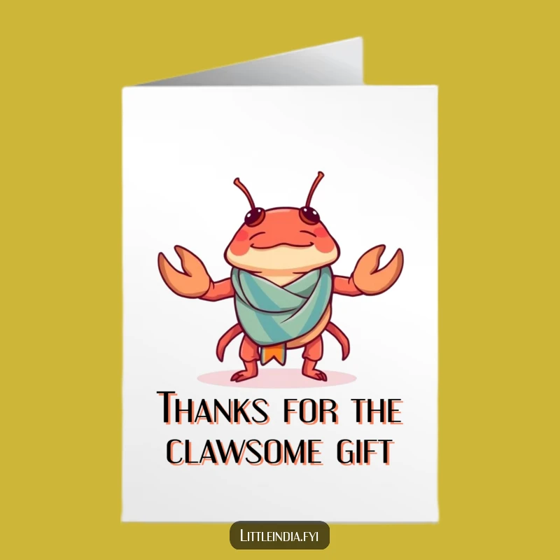 Free Printable Thank You Card: Crab Sarong Woes Funny Downloadable Gift
