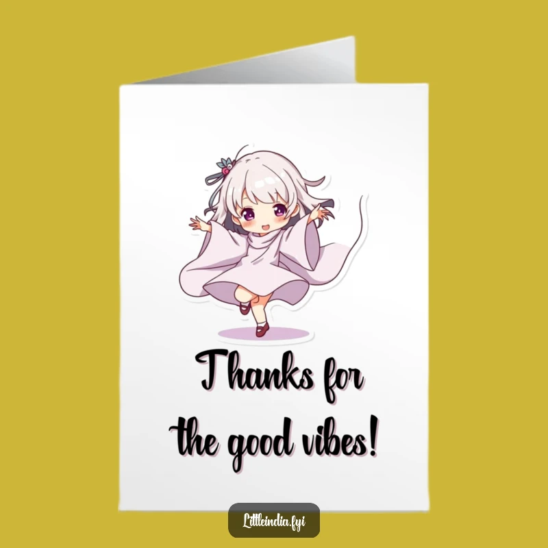 Free Printable Thank You Card: Dancing Gratitude, Flowing Thanks Funny Downloadable Gift