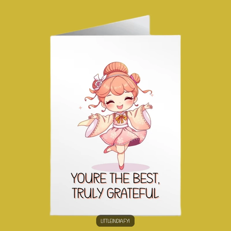 Free Printable Thank You Card: Dancing Silk Gratitude Funny Downloadable Gift