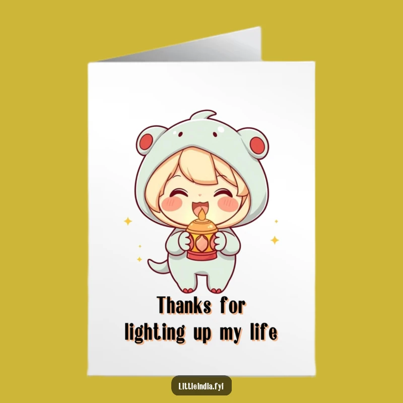 Free Printable Thank You Card: Warm Glow of Gratitude with Lamp