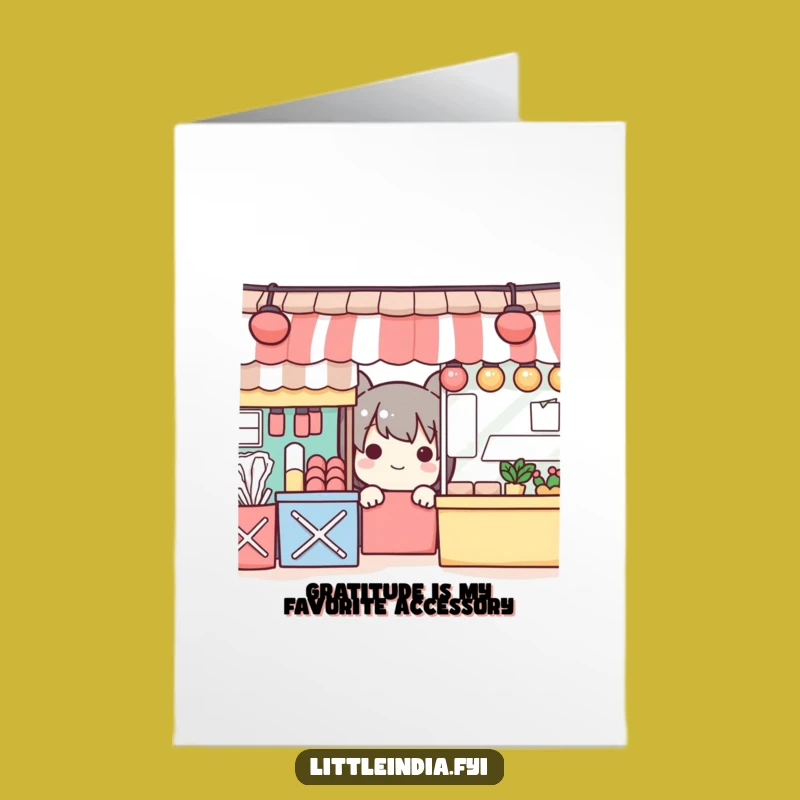 Free Printable Thanks Card: Playful Market Peek Funny Downloadable Gift