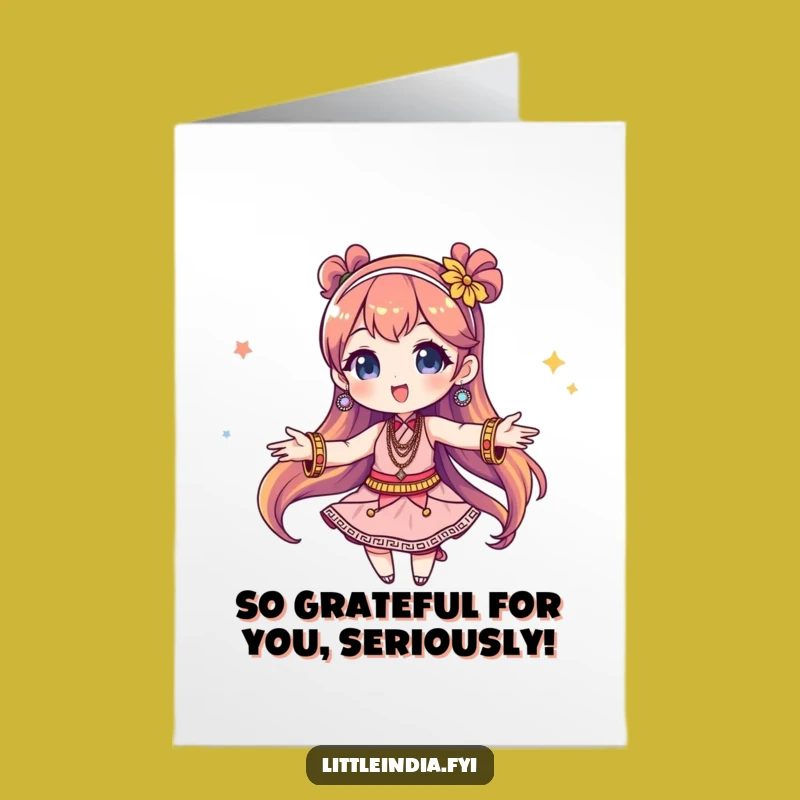 Free Printable Thank You Card: Twirling Bangles Character, Hilarious Downloadable Gift