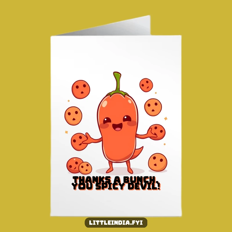 Free Printable Chili Pepper Thank You Card: Juggling Idlis Download