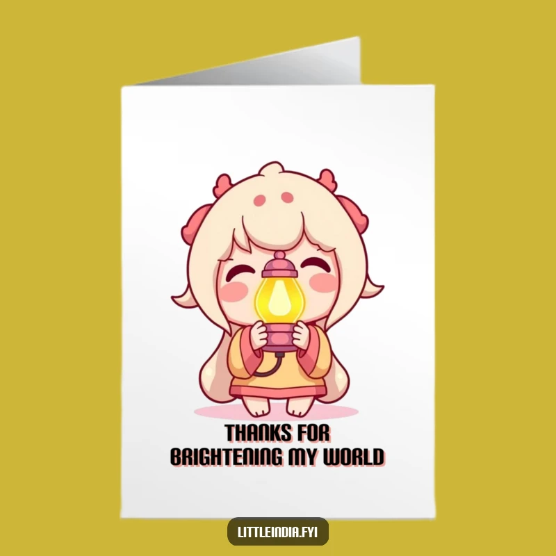 Free Printable Thank You Card: Delighted Lamp Holder, Bright Funny Downloadable Gift