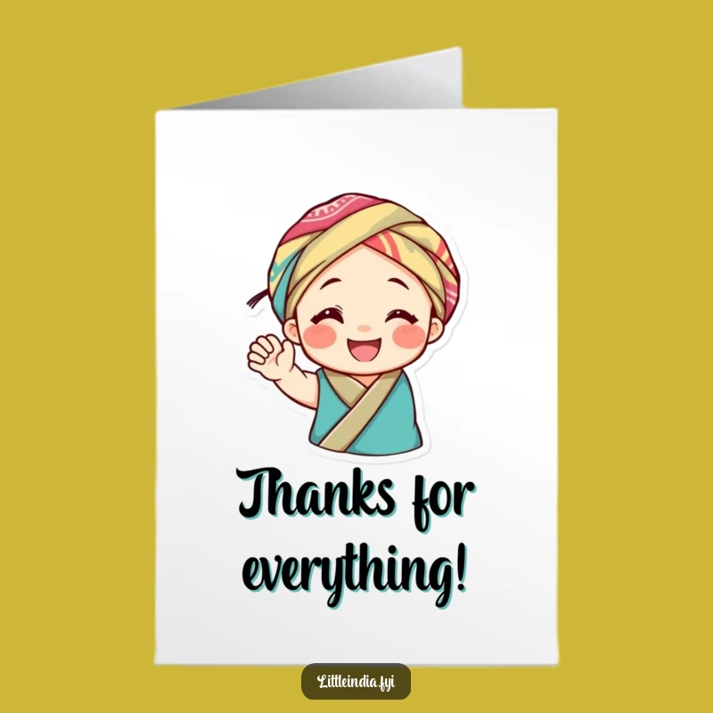 Free Printable Thank You Card: Cheerful Headwrap Wave, Heartfelt Downloadable Gift
