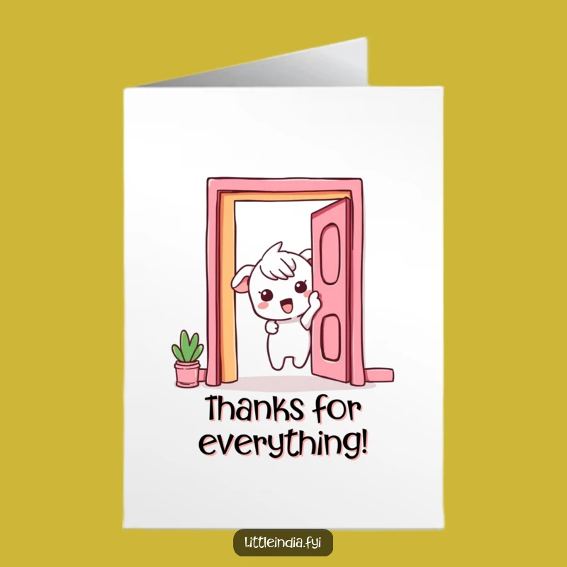 Free Printable Thank You Card: Curious Peek Funny Downloadable Greeting for Surprising Thanks