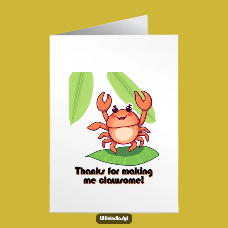 Free Printable Crab Thank You Card: Dancing Flamboyantly Download