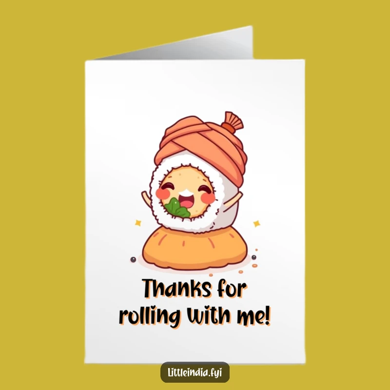 Free Printable Thank You Card: Sushi roll's Spice Gratitude