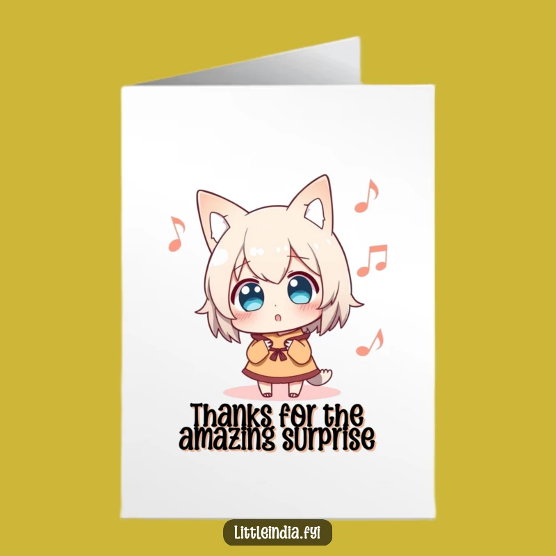 Free Printable Thank You Card: Surprised Listener, Musical Funny Downloadable Gift