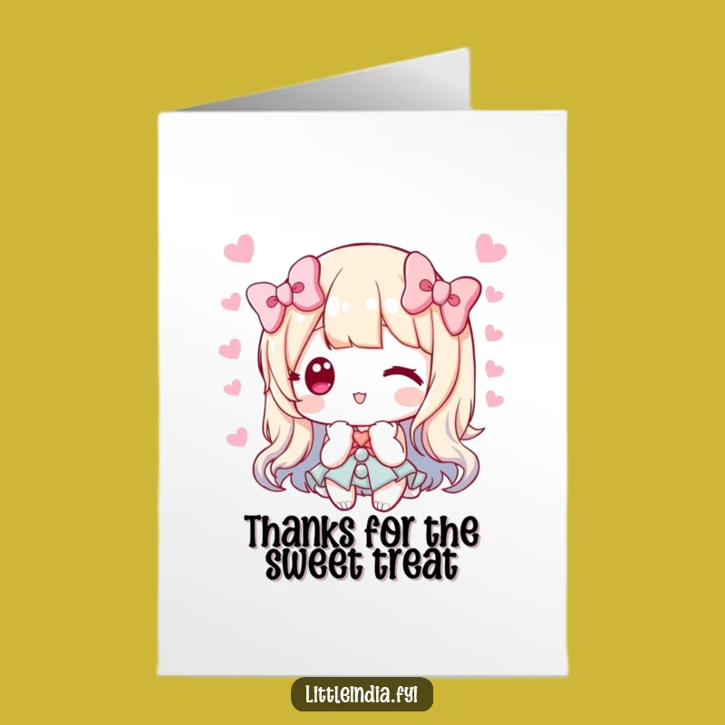 Free Printable Thank You Card: Sweets Offering Character Funny Downloadable Thanks
