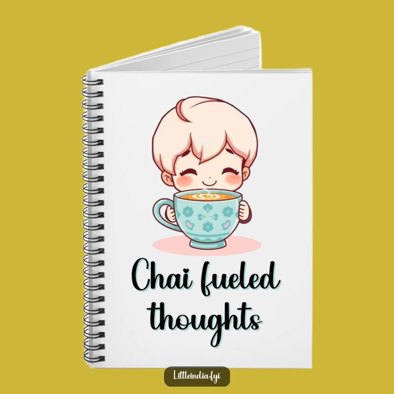 Funny Chai Lover Notebook: Smiling Character's Cozy Journal, Perfect Funny Gift