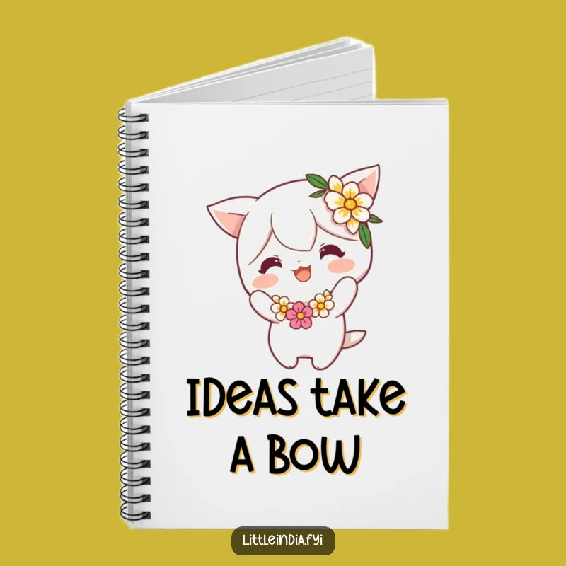 Funny Flower Garland Bow Notebook: Cheerful Character's Playful Pages - Gift for Writers