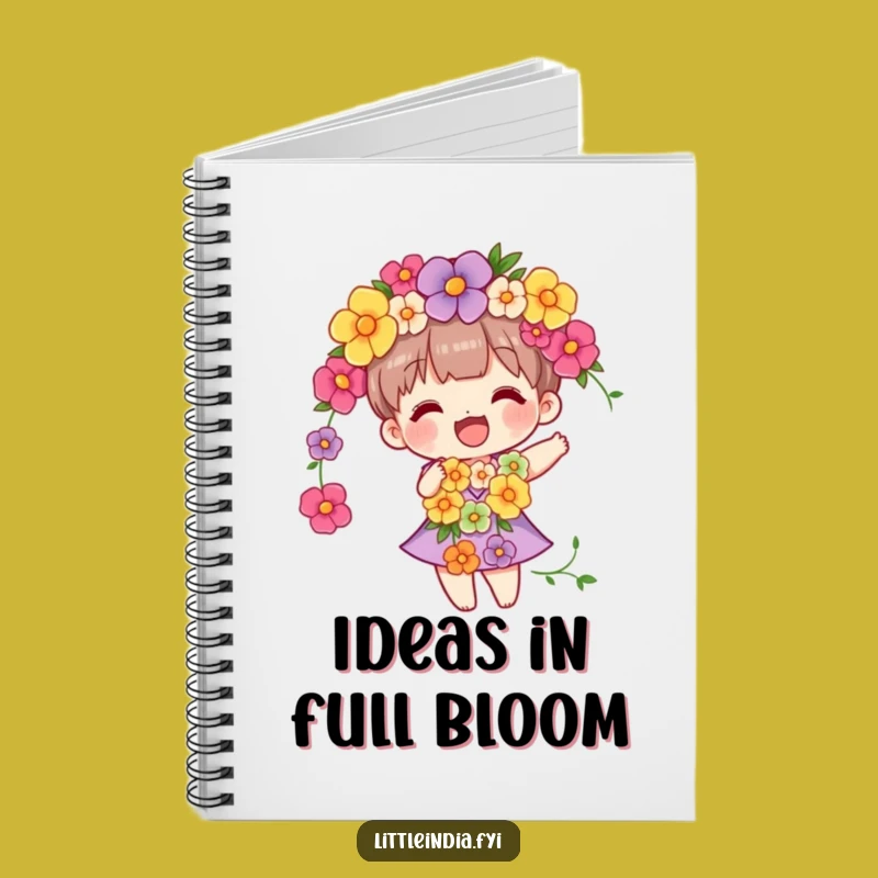 Funny Flower Garland Character Notebook - Jot Down Your Blooming Ideas!