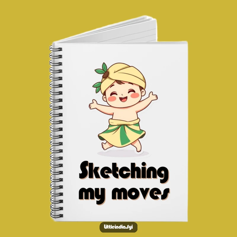 Funny Sarong Twirling Character Notebook - Jot Down Your Spirited Ideas!