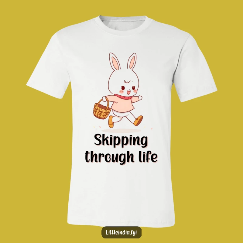 Funny Cheerful Character Skipping T-Shirt: Wear Your Joy Loud and Proud!