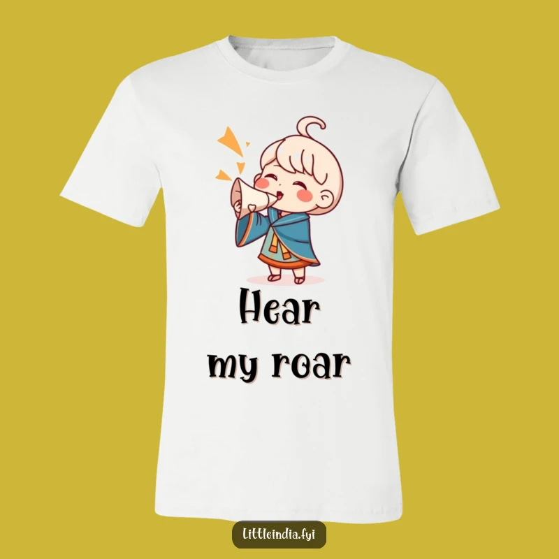 Funny Conch Shell Cheering Character T-Shirt: Wear Your Enthusiasm