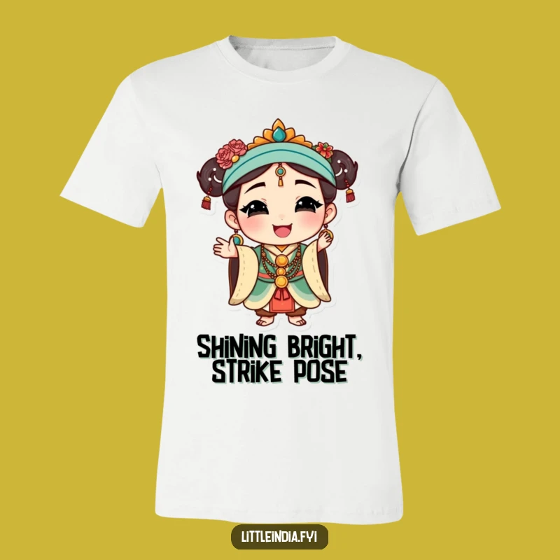 Funny Cultural Pose Tee: Happy Character Jewelry Design - Elegant & Fun Gift