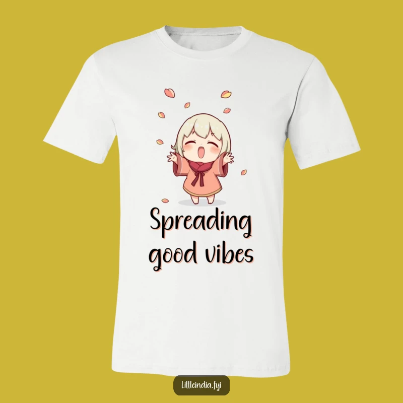 Funny Petal Toss T-Shirt: Excited Character's Celebration - Wearable Joyful Gift