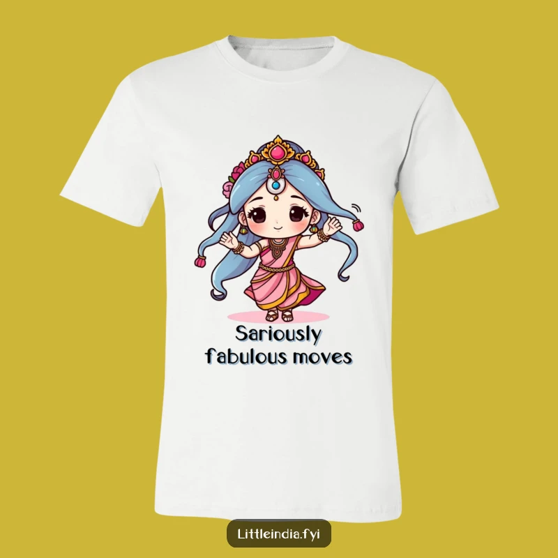 Funny Sari Dancer T-Shirt: Lively Character Dancing in Sari, Ideal Funny Gift