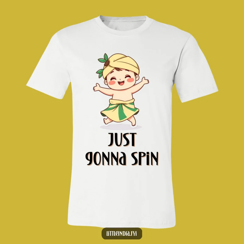 Funny Sarong Twirling Character T-Shirt - Express Your Joyful Spirit!