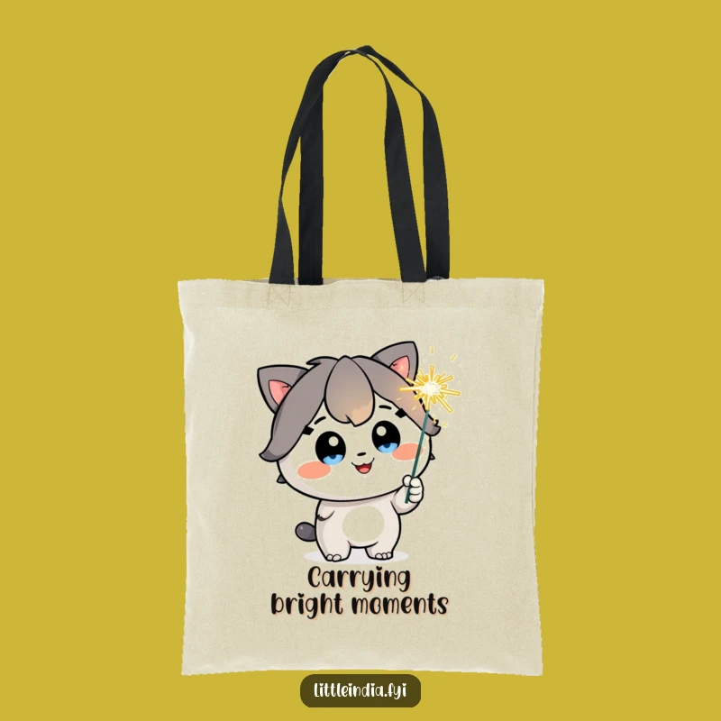 Funny Sparkler Day Tote Bag - Happy Character, Carry Joy, Perfect Gift