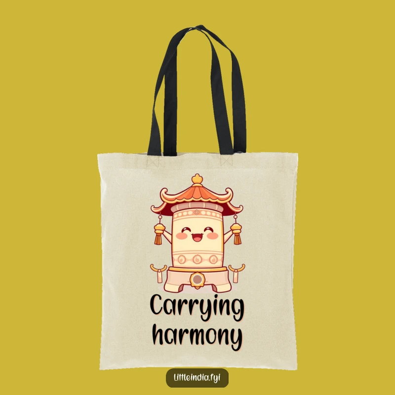 Funny Temple Bell Ringing Tote Bag: Carry Your Joy Everywhere