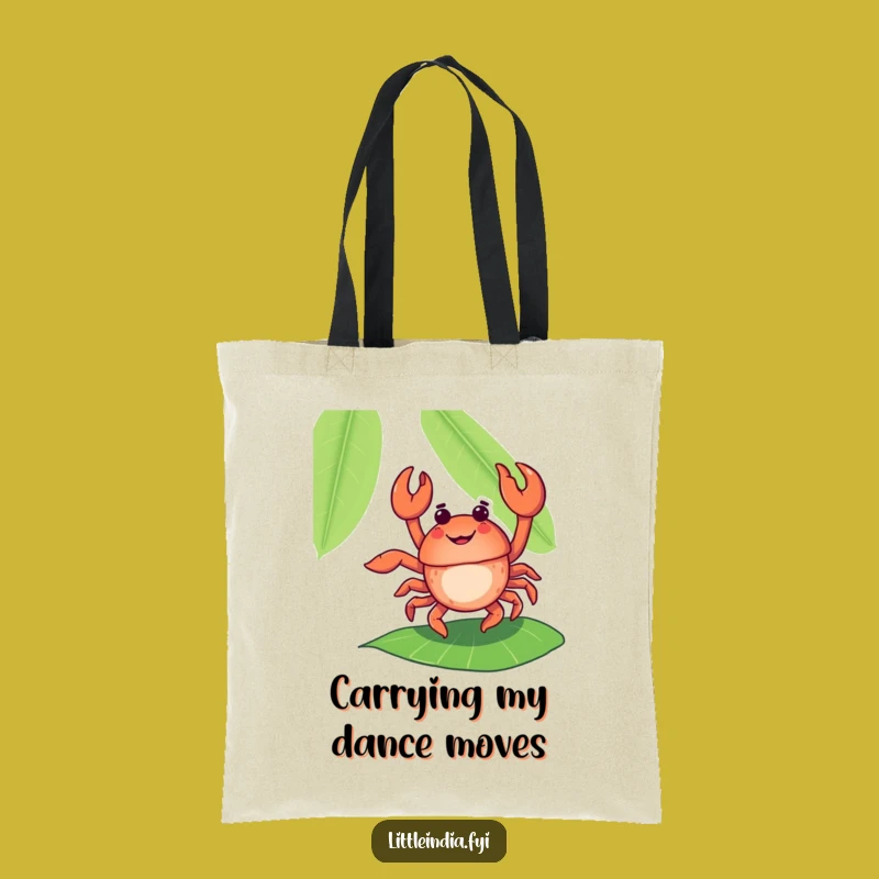 Funny Dancing Crab Banana Leaf Tote Bag - Carry Your Party!