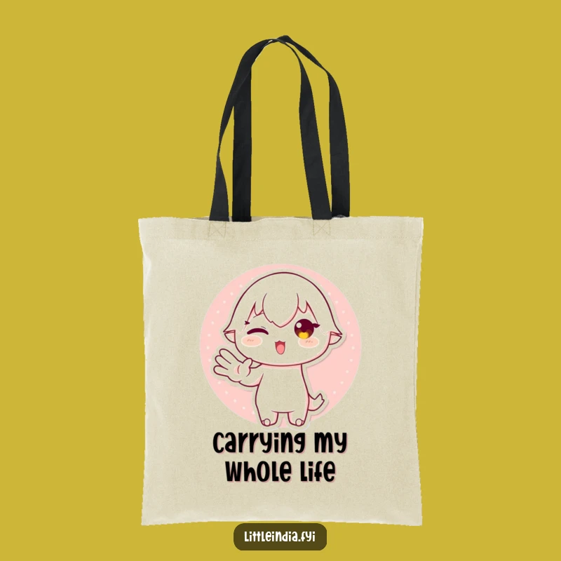 Funny Playful Character Tote Bag: Carry Your Laughs with This Gesture!